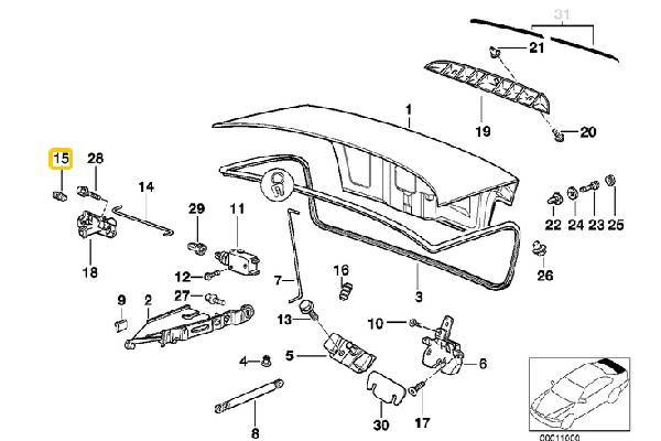 Genuine BMW Door Lock Rod Grommet Clip – 51221817032 – For 1 2 3 Series Models (1 Piece)